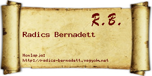 Radics Bernadett névjegykártya